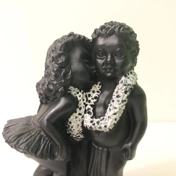 Vtg Frank Schirman Hula Girl Lei Boy Kehoni The Kiss Hawaii 6  Inch Tall Figure - Picture 2 of 16